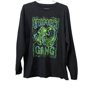 💥Capsule Gamer Long Sleeve Cotton Black Graphic T-Shirt